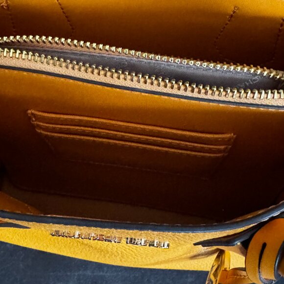 Michael Kors Yellow Saffiano Leather Extra-Small Jet Set Travel Tote - Picture 3 of 4